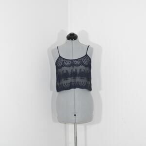 3/$10 Forever21 Navy Blue Lace Crop Top Size Small